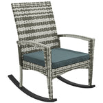 Rattan Rocking Chair Garden Recliner | Dark Grey