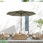 2.6m Patio Umbrella With Tilt Crank | Light Grey