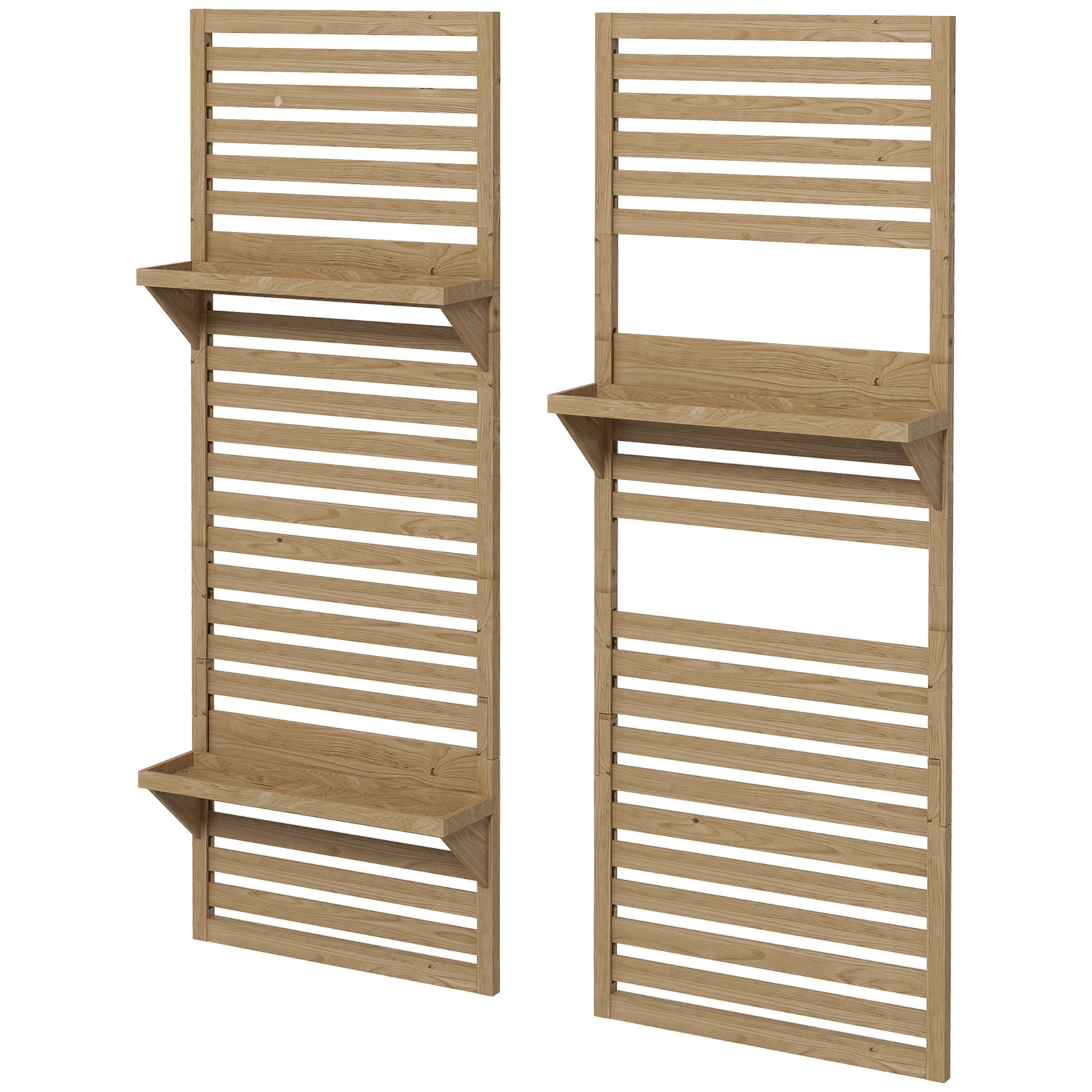 Wall Mounted Plant Stands Set Of 2 With Shelves And Trellis | Natura