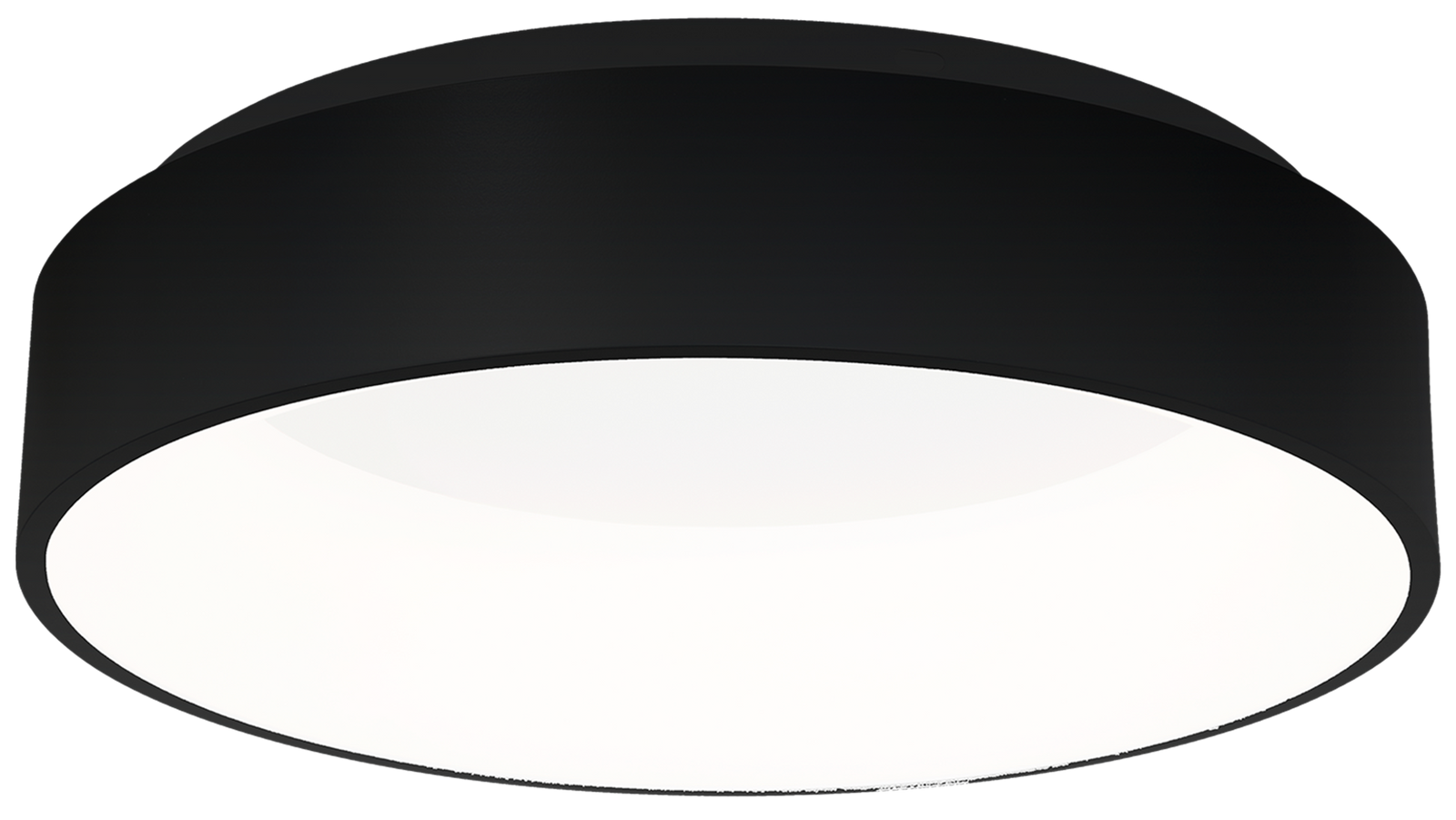 Ohio Led Flush Ceiling Lamp In Stylish Matt Black 24w(122w) With A Diameter Of 45cm