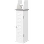 Slim Toilet Roll Storage Unit With Cupboard Adjustable Shelf