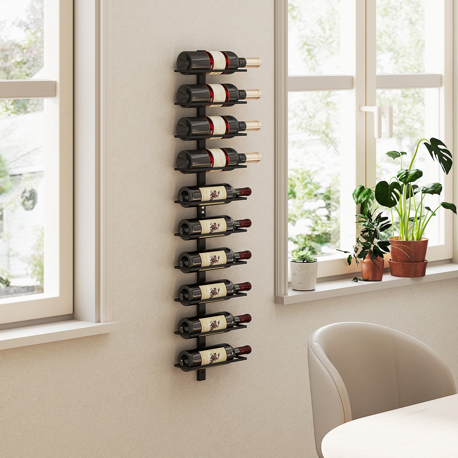 Wall Mount Wine Rack, Wall Wine Rack For 10 Wine Bottles