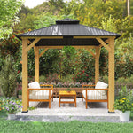 3x(3)m Double-tier Hardtop Gazebo, Outdoor Patio Shelter