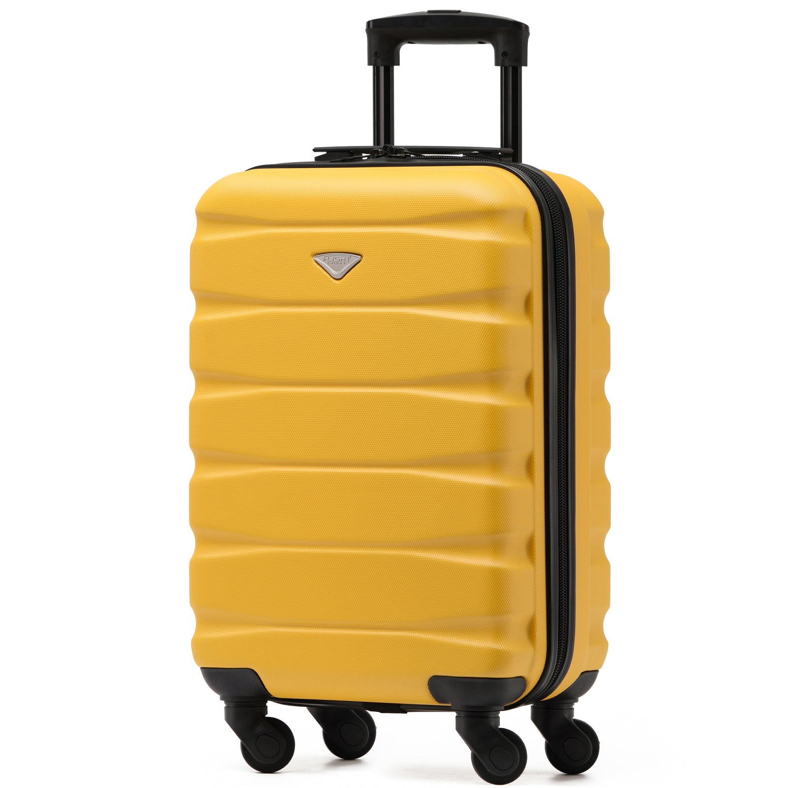 55x35x20cm Cabin Carry On Suitcase Hard Shell Overhead Luggage 100+ Airlines Approved | Cabin | Yellow & Black