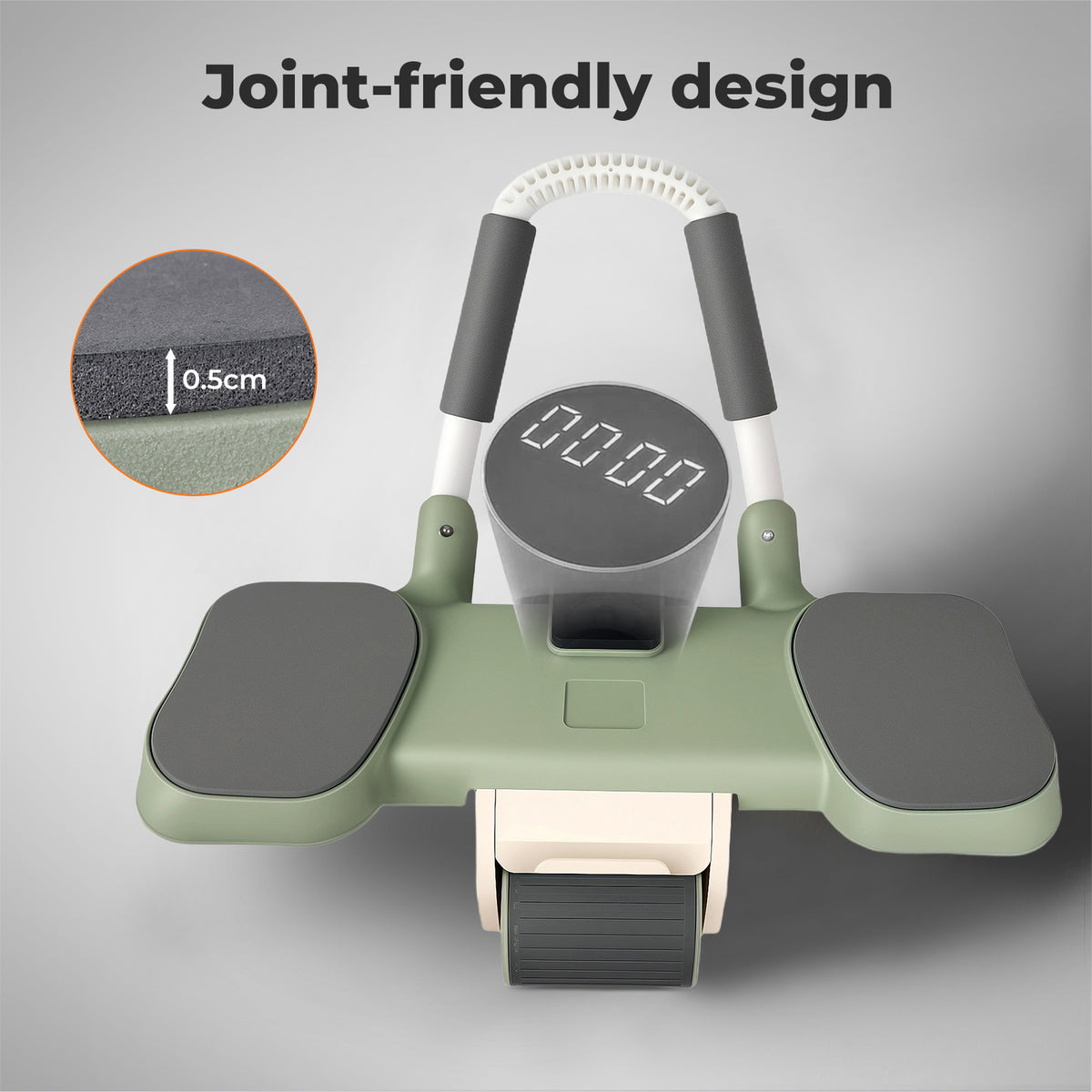 Centra Ab Roller With Auto Rebound Lcd Timer Elbow Knee Support Core Trainer