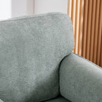 Chenille Upholstered Armchair With Footstool | Grey