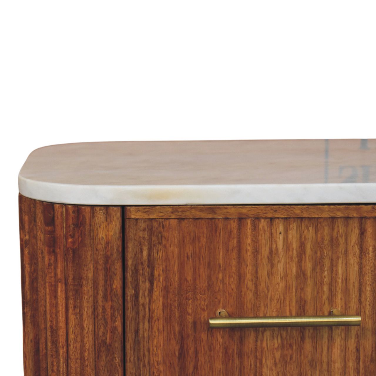 Aurora Marble Bedside, 2 Drawers, White and Brown | 6 | Brown