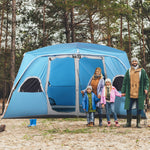 Camping Tent, Family Tent 4-8 Person 2 Room Easy Set Up | Blue
