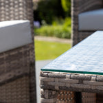Arlo Grey Rattan Lounge Set - 2 Seat Sofa, 2 X Chairs + Table | Light Grey