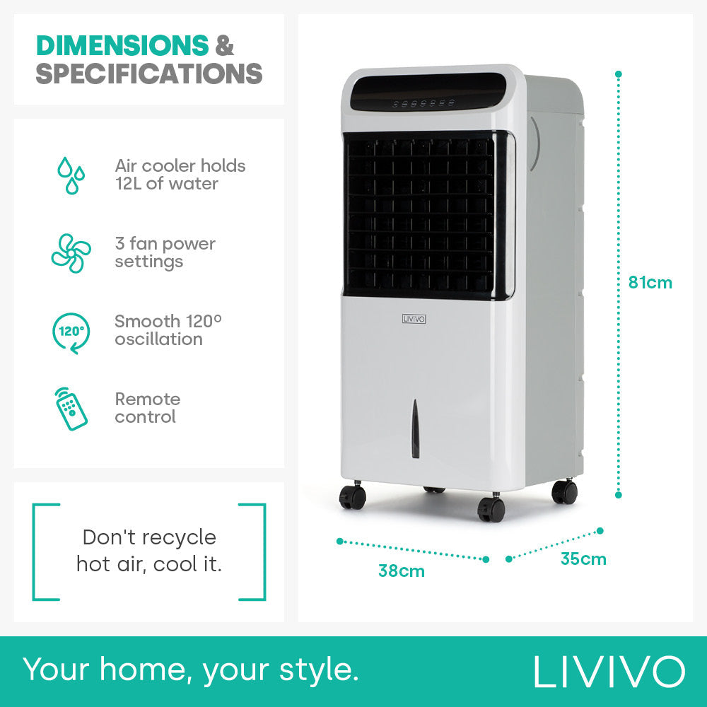 Livivo Air Cooler 12l - White