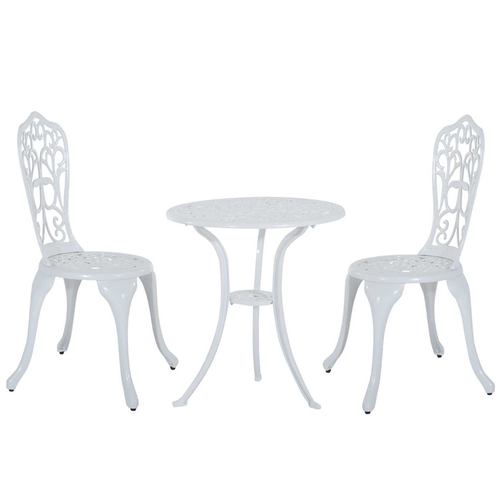3 Pieces Antique Garden Bistro Set For 2 , White