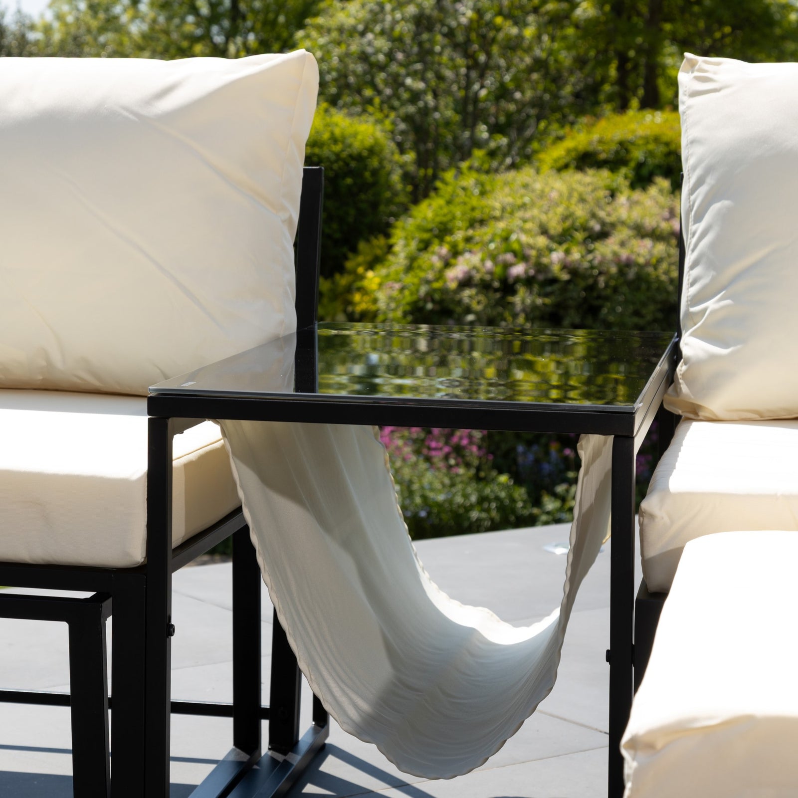 Serano Outdoor 2 Seat Sofa With Centre Table + Stools