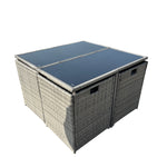 Giulia 9 Piece Rattan Cube Outdoor Set | Grey