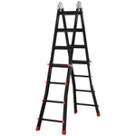4m Aluminium Duo Ladder Telescopic Herringbone Multi-purpose Diy Non-slip