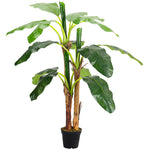 180cm H Banana Artificial Tree 3 Trunk In Black Planter