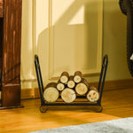 Foldable Firewood Log Rack W/ Scrolls