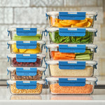 Set Of 10 Glass Oven Safe Food Storage Containers With Plastic Lids