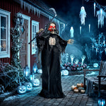 HOMCOM 67"/170cm Life Size Animated Grim Reaper Halloween Decoration