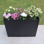 Long Zinc Galvanised Tall Trough Planter | 120cm x 40cm x 100cm | Matte Black