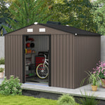 Garden Shed Storage Unit With Locking Door Floor Foundation | Medium | Brown