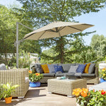 3m Garden Roma Parasol W/ Base | Khaki
