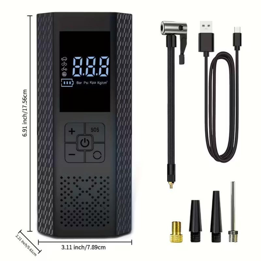 Dyzi 150psi Portable Cordless Tyre Inflator Led Display And Usb Charging