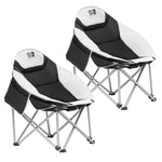 Moon Camping Chair - Portable Outdoor Premium Folding Chair For Adults With Magazine Pocket, Cup Holder & Carry Bag - Heavy Duty Foldable Chair | Set of 2