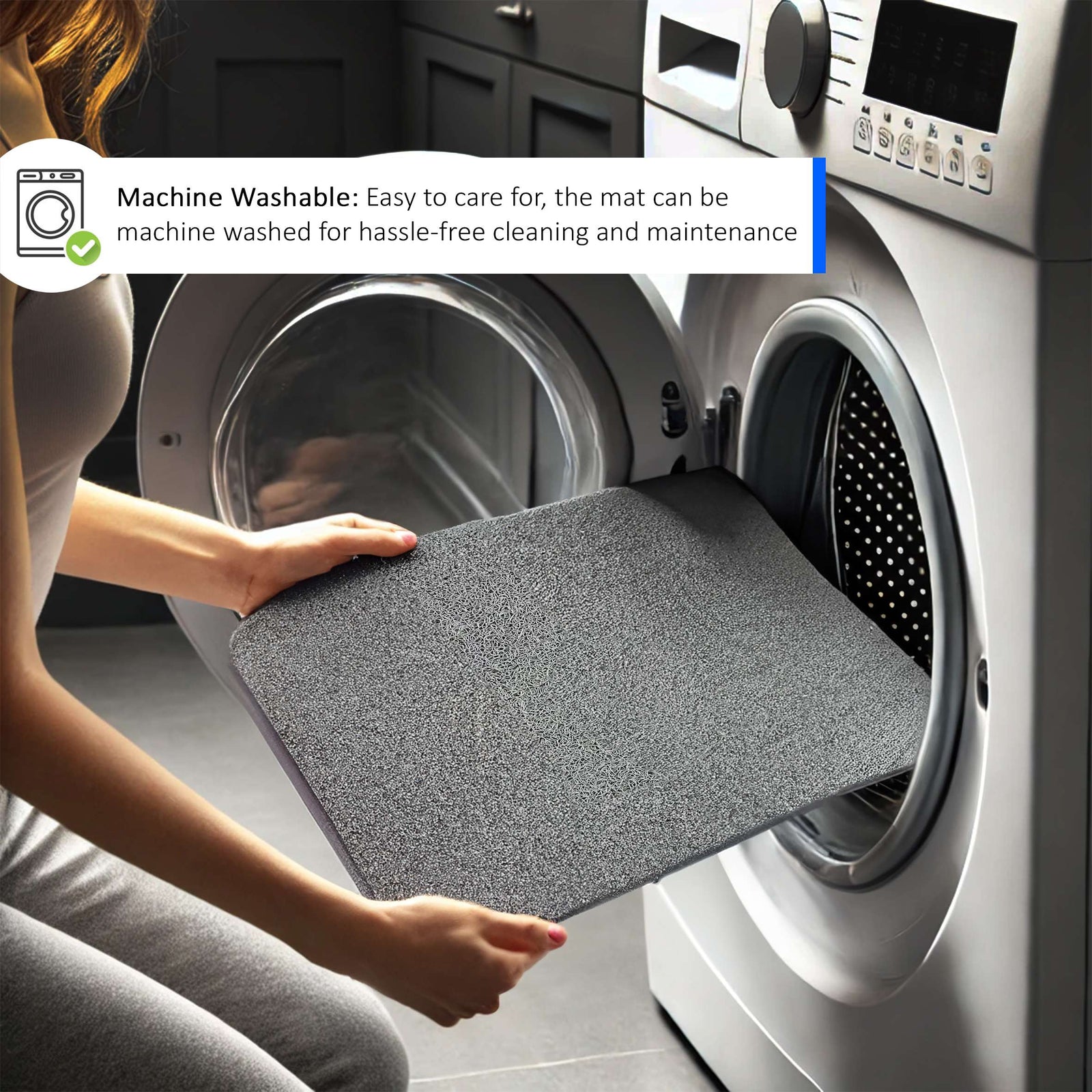 Spaghetti Anti Slip Quadrant Shower/Bath Mat | 53cm x 53cm | Grey