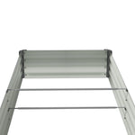 Rectangular Garden Bed – Durable Steel Raised Planter With Safe Edges,180cm W X 90cm D X 30cm H, 2 Support Bars | Grey