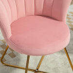 Accent Chair, Velvet Armchair With Lotus Backrest | One Size | Pink