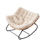 Modern Rocking Chair with Cushion – Compact | Beige