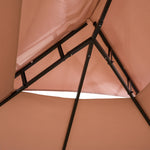 4m X 3(m) Outdoor 2-tier Steel Frame Gazebo W/ Curtains | Brown