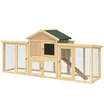 PawHut Wooden Chicken Coop Hen House With Nesting Box Run
