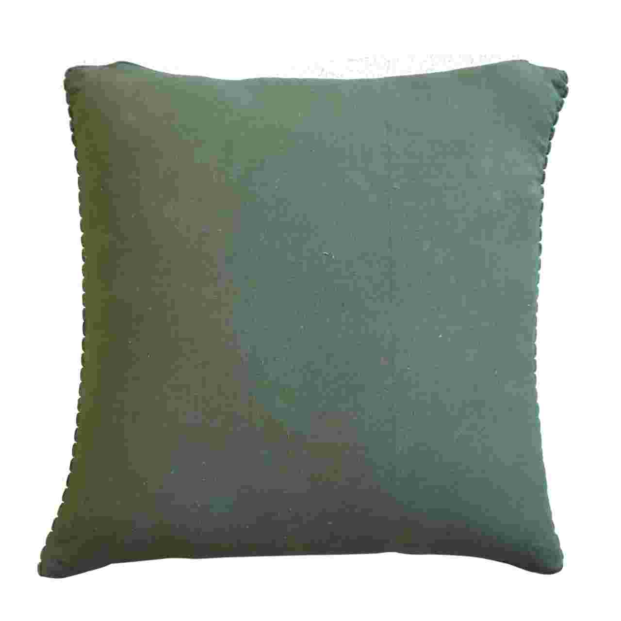 Ribbed Cushion Set, Velvet Fabric | Set-of-2 | Green
