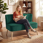 46" Loveseat Sofa 2 Seater Sofa With Padded Seat | Green