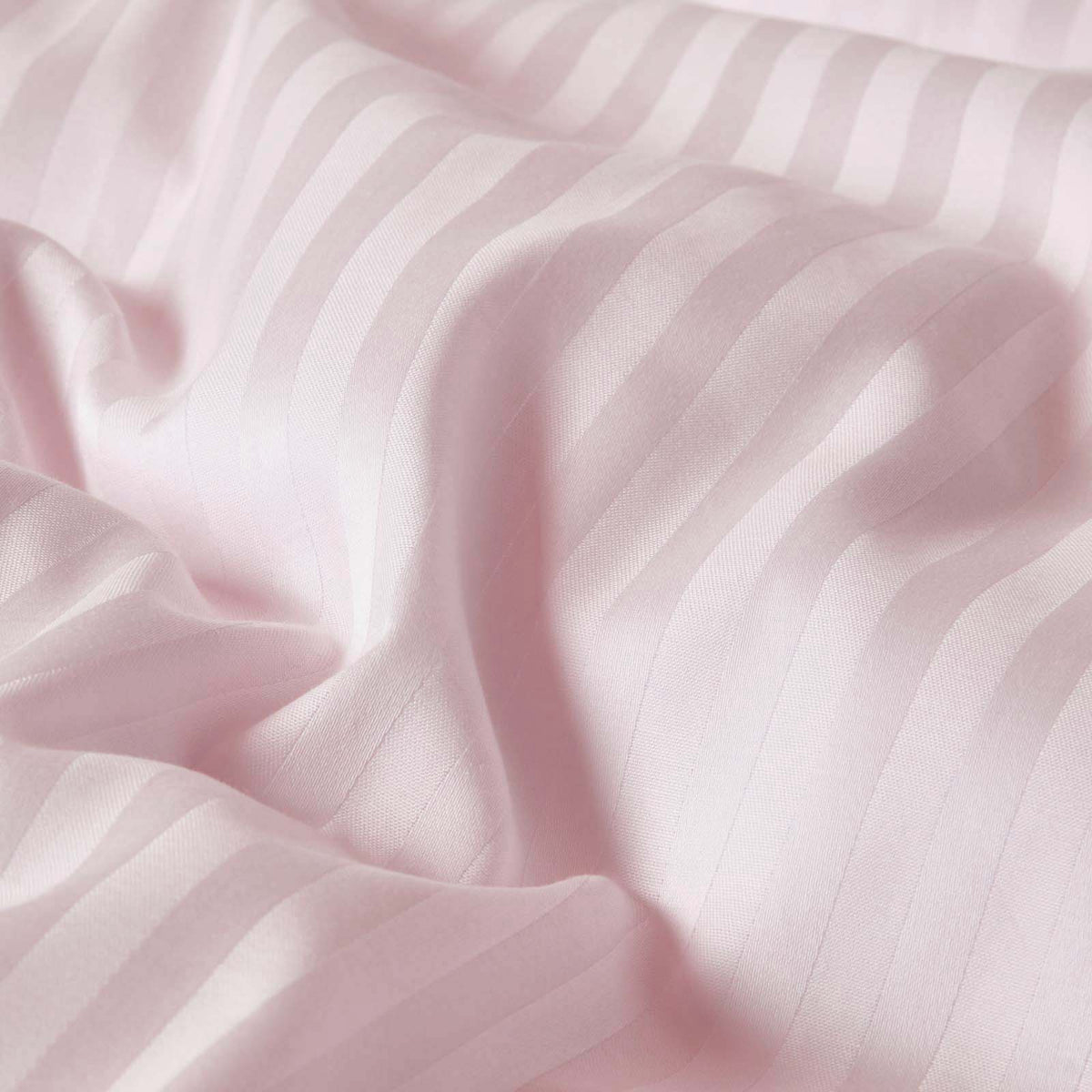 Egyptian Cotton Stripe Duvet Cover With Pillowcase, 330 Tc | European Single | Dusky Pink