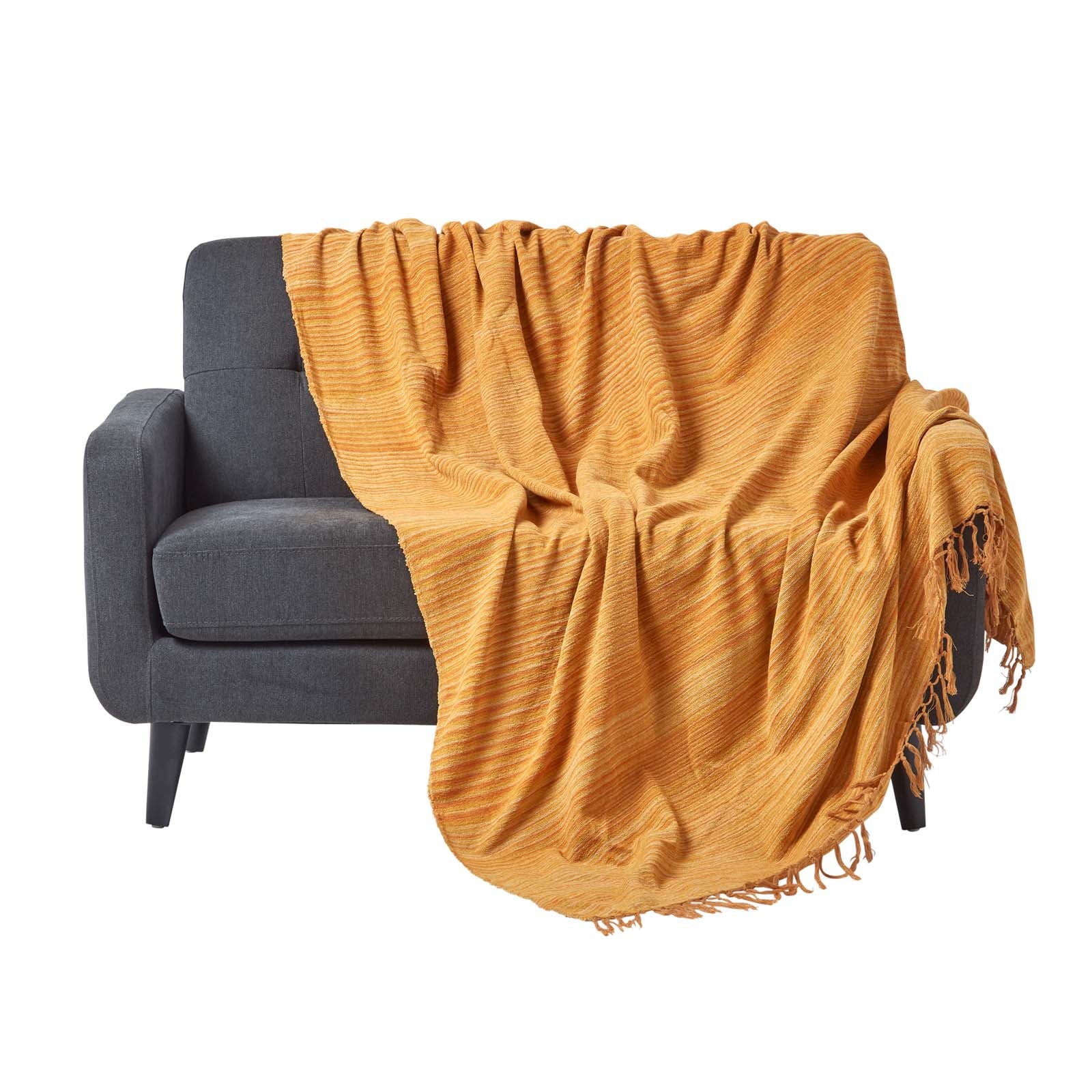 Bed Sofa Throw Cotton Chenille Tie Dye | 150cm x 200cm | Rust