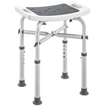 HOMCOM Adjustable Shower Stool With Foot Pads For Elderly Disabled