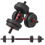 15 Kg Adjustable 2 In 1 Barbell Dumbbells Weight Set | 15kg | Black
