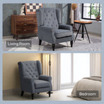 Accent Armchair Home Furniture Retro Tufted Club Fabric | Grey