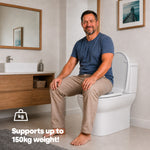 Livivo Soft Close D Shaped Toilet Seat - White With Quick Release Button For Easy Cleaning