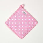 HOMESCAPES Birds And Flowers Pink Cotton Pot Holder