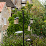 Complete Feeding Station Kit — 5-hook Metal Pole With Bath, Tray & Feeders | Black