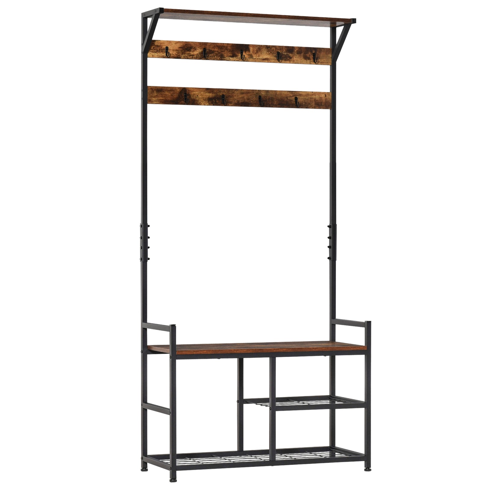 Coat Rack Stand Shoe Storage Bench For Bedroom Entryway