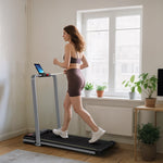 Folding Treadmill Under Desk Walking Pad With Incline | Silver