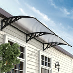 Window Door Awning Canopy With Brackets | Large | Black
