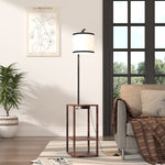 Modern Metal Floor Lamp Side Table 2 In 1