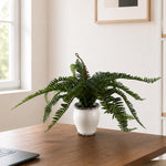 40cm Artificial Fern Bush In Decorative Planter