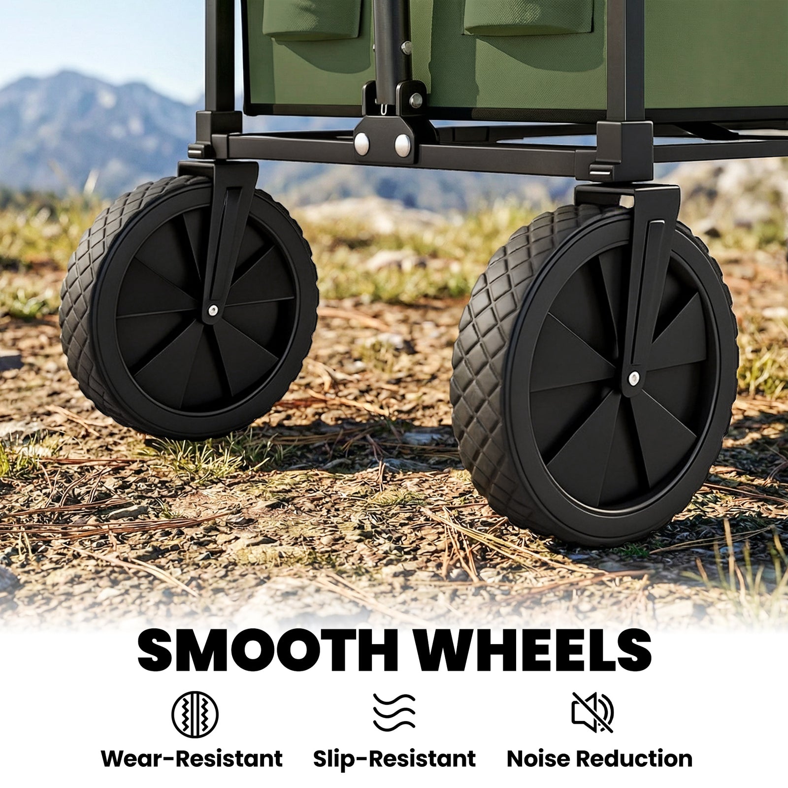 95l Foldable Festival Trolley On Wheels | Green
