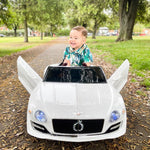 Electric Ride-on Car W/ Led Lights Music Parental Remote Control | White